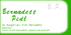 bernadett pidl business card